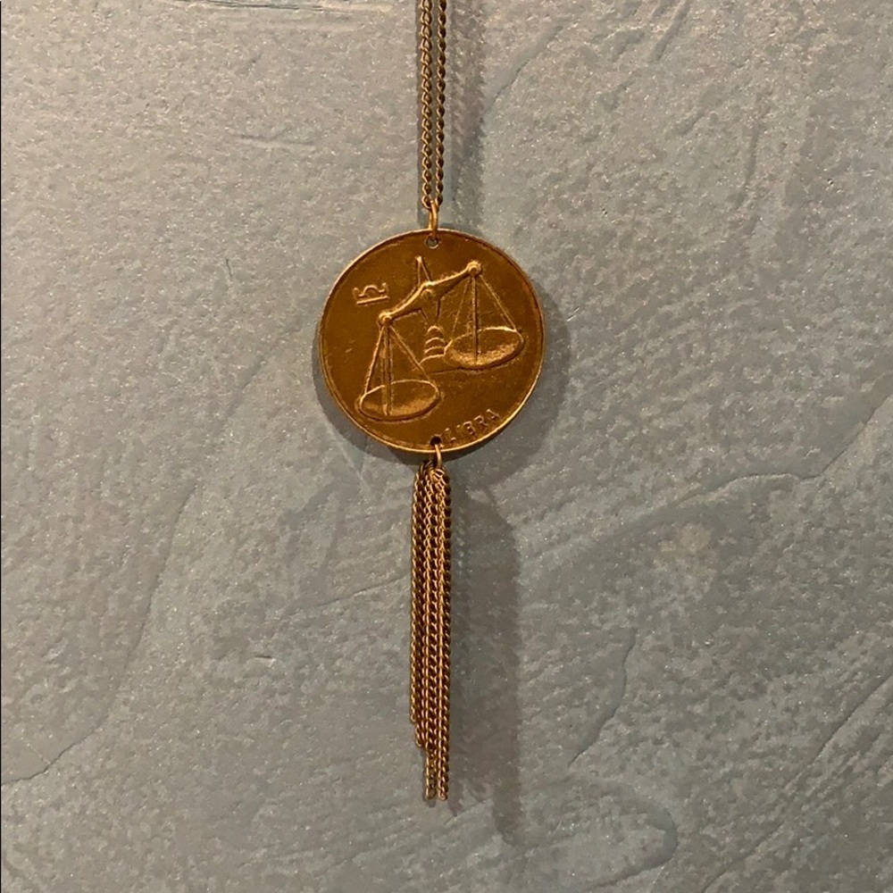 Brass Libra Necklace with Tassel